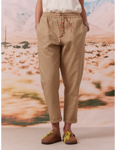 Chino pants beige en linge