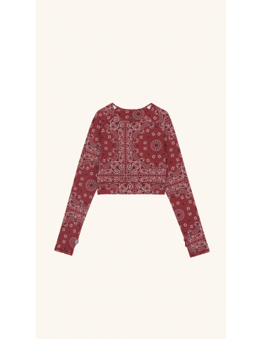 YOGA LONG SLEEVE TOP BURGUNDY brillant des détails fins