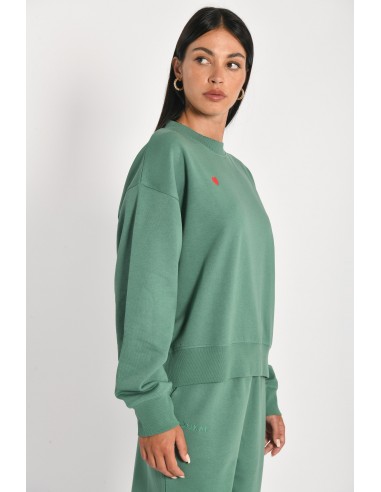 SWEATSHIRT COEUR - SUZY - GREEN pas chere