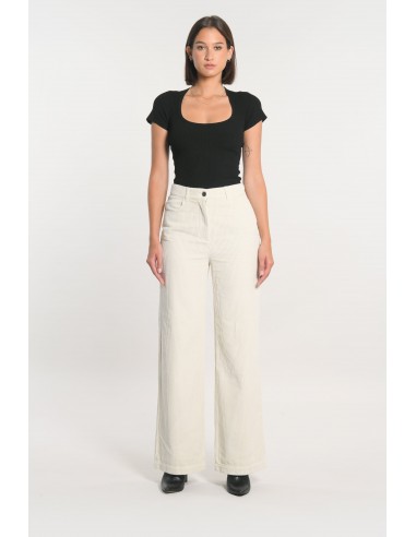 PANTALON FLARE VELOURS SUZANNE BEIGE CLAIR livraison gratuite