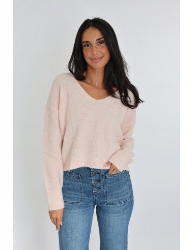 PULL COL V LIZA ROSE PALE du meilleur 