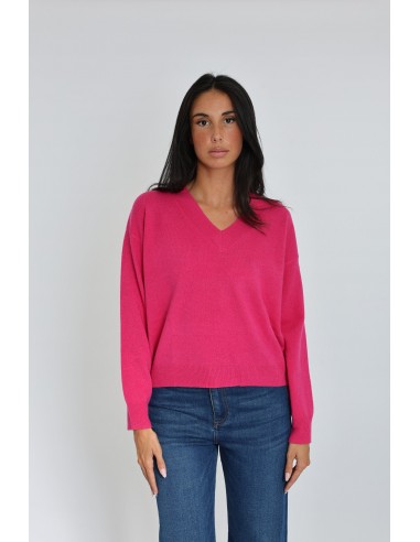 PULL COL V ANITA FUSCHIA basket pas cher