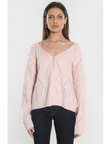 CARDIGAN MONICA ROSE PALE destockage