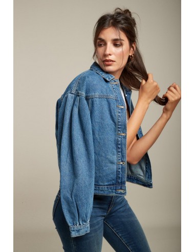 Blouson en jean épaules bouffantes - Sania soldes